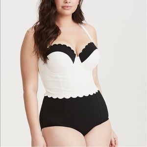 TORRID Textured Mid-Kini Swim Tank Top Size 3 / 3X